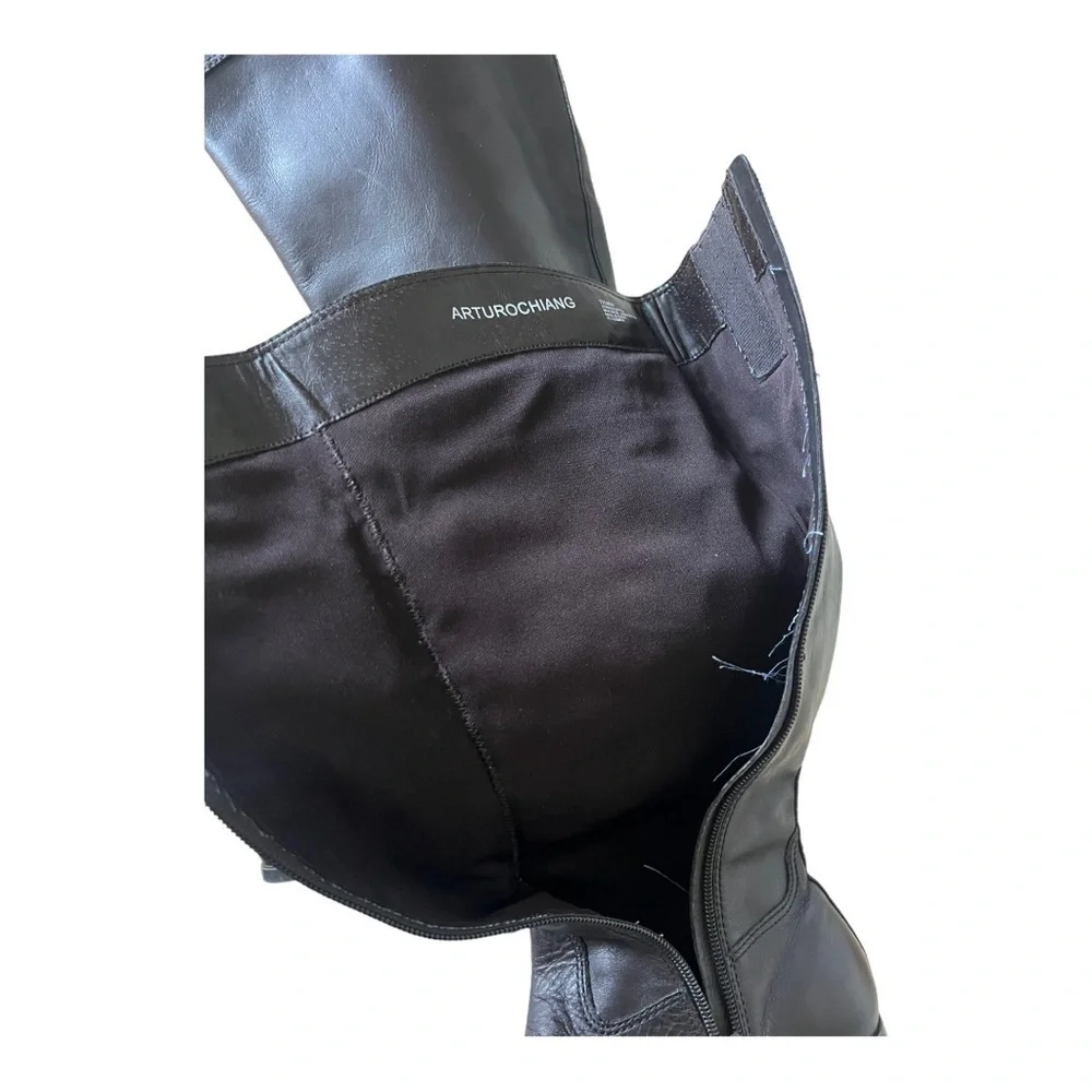 Arturo Chiang Brown Leather Knee High Boots Size 7.5MW